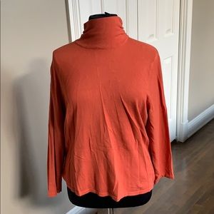 Orange turtleneck sweater